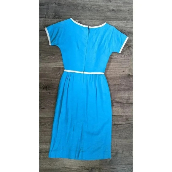 Vintage Helen Whiting 60s Robin's Egg Blue Pencil Career Dress - Picture 6 of 6